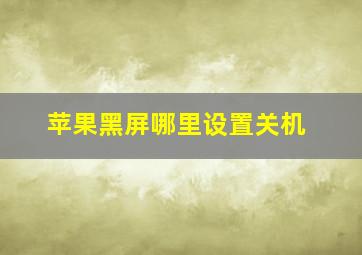 苹果黑屏哪里设置关机