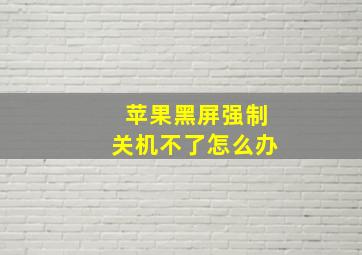 苹果黑屏强制关机不了怎么办