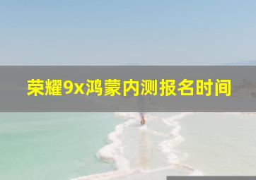 荣耀9x鸿蒙内测报名时间