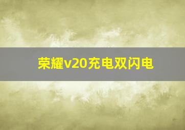 荣耀v20充电双闪电