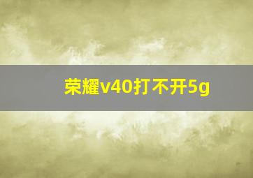 荣耀v40打不开5g