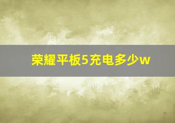 荣耀平板5充电多少w