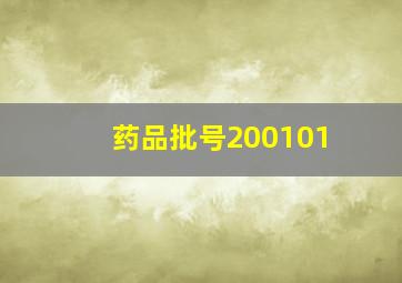 药品批号200101