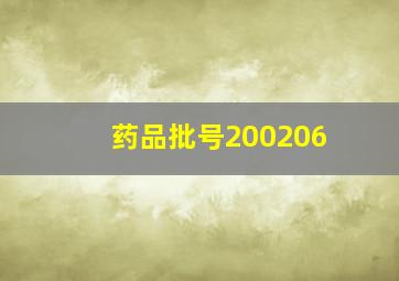 药品批号200206