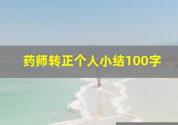 药师转正个人小结100字