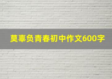 莫辜负青春初中作文600字