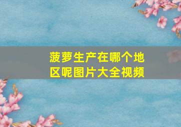 菠萝生产在哪个地区呢图片大全视频