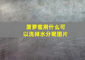 菠萝蜜用什么可以洗掉水分呢图片