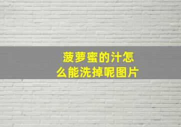 菠萝蜜的汁怎么能洗掉呢图片