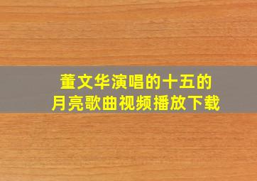 董文华演唱的十五的月亮歌曲视频播放下载