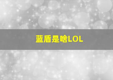 蓝盾是啥LOL