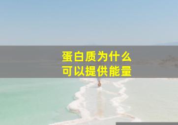 蛋白质为什么可以提供能量