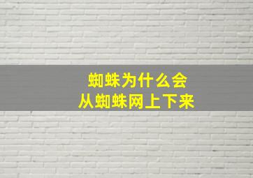 蜘蛛为什么会从蜘蛛网上下来