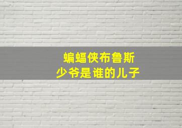 蝙蝠侠布鲁斯少爷是谁的儿子