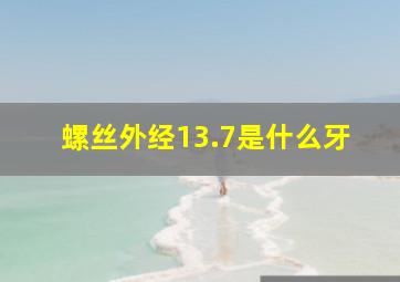 螺丝外经13.7是什么牙