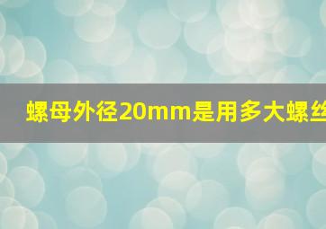 螺母外径20mm是用多大螺丝