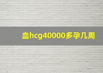 血hcg40000多孕几周