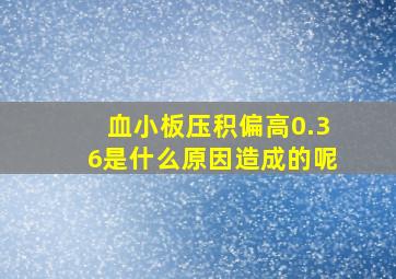 血小板压积偏高0.36是什么原因造成的呢