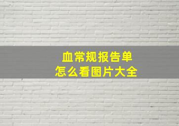 血常规报告单怎么看图片大全