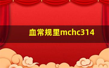 血常规里mchc314