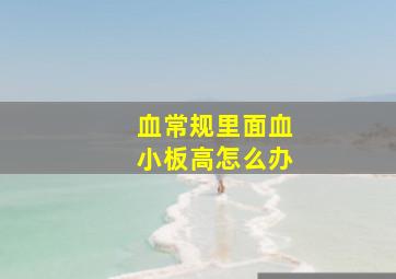 血常规里面血小板高怎么办