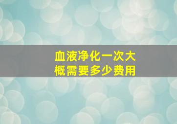 血液净化一次大概需要多少费用