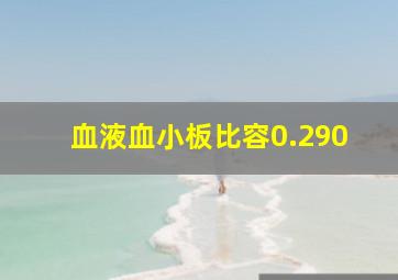 血液血小板比容0.290