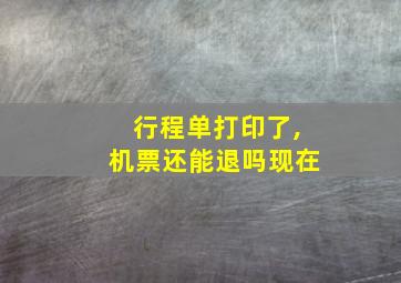 行程单打印了,机票还能退吗现在