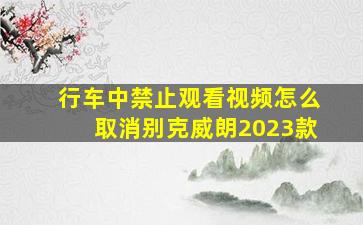 行车中禁止观看视频怎么取消别克威朗2023款