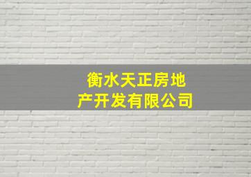 衡水天正房地产开发有限公司