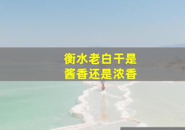 衡水老白干是酱香还是浓香