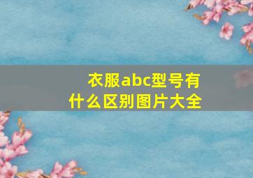 衣服abc型号有什么区别图片大全