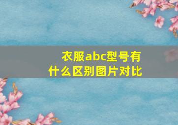 衣服abc型号有什么区别图片对比