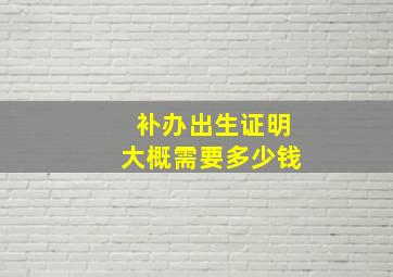 补办出生证明大概需要多少钱