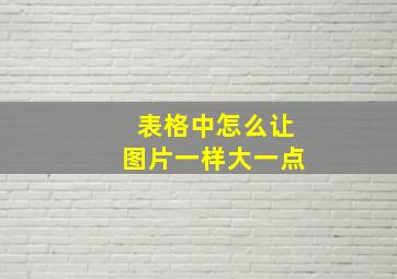 表格中怎么让图片一样大一点