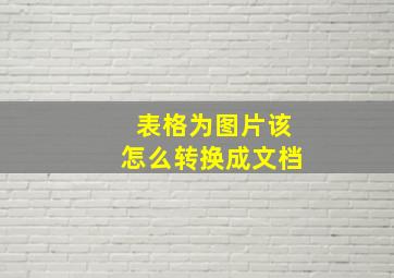 表格为图片该怎么转换成文档