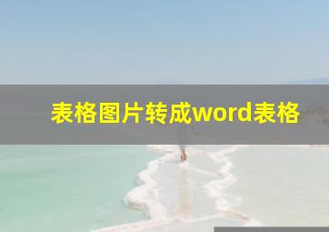 表格图片转成word表格