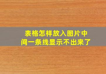 表格怎样放入图片中间一条线显示不出来了