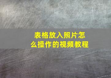 表格放入照片怎么操作的视频教程