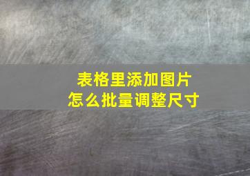 表格里添加图片怎么批量调整尺寸