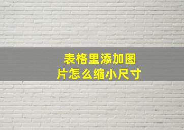 表格里添加图片怎么缩小尺寸