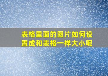 表格里面的图片如何设置成和表格一样大小呢