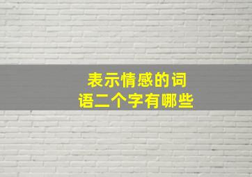 表示情感的词语二个字有哪些