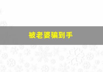 被老婆骗到手