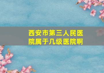 西安市第三人民医院属于几级医院啊