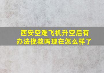 西安空难飞机升空后有办法挽救吗现在怎么样了