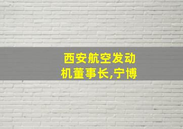 西安航空发动机董事长,宁博