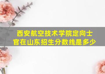 西安航空技术学院定向士官在山东招生分数线是多少