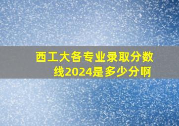 西工大各专业录取分数线2024是多少分啊