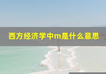 西方经济学中m是什么意思